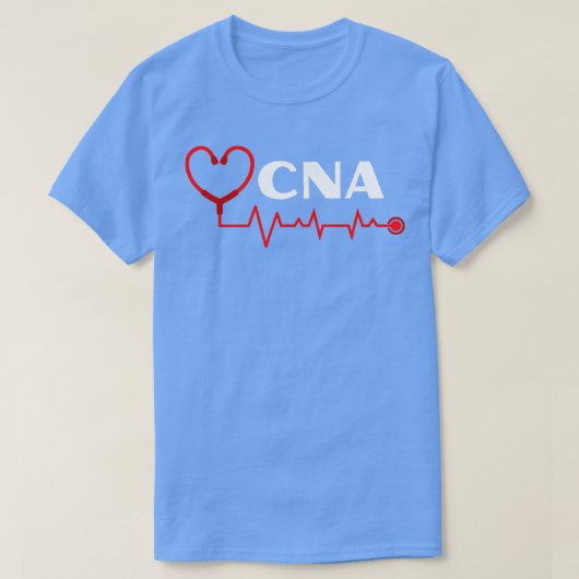CNA-Krankenpfleger mit Stethoskop-Herzschlag T-Shirt (Design vorne)