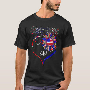 Cna Krankenschwester 4. Juli Amerikanische US-Flag T-Shirt