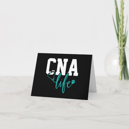 CNA Life Aquamarin White Blank Note/ Dankeskarte (Vorderseite)
