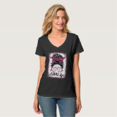 Cna Life Messy Bun Pink Leopard Bleached Nurse's D T-Shirt (Vorderseite Vollansicht)