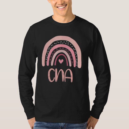 Cna Niedlich Boho Pink Rainbow Certified Nursing A T-Shirt (Vorderseite)