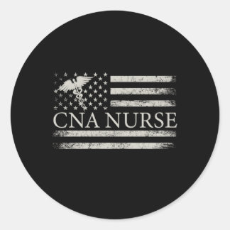 Cna Nurse American Flag USA Krankenpflegerin Runder Aufkleber