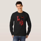 Cna Nurse Kariert Red Leopard Liebe Heart Messy Bu T-Shirt (Vorne ganz)