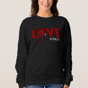 Cna Nurse Kariert Red Liebe Heart Stethoscope Nurs Sweatshirt