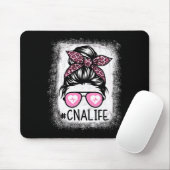 Cna Nurse Life Bleached Shirts Nk Leopard Messy Bu Mousepad (Mit Mouse)