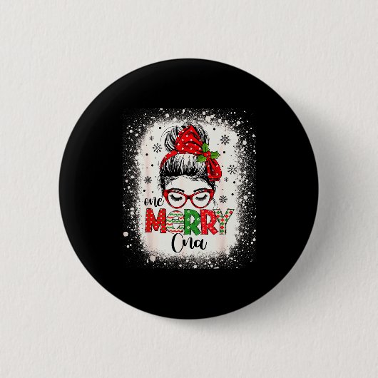 Cna Nurse Messy Bun Nurse's Aid Christmas Button (Vorderseite)