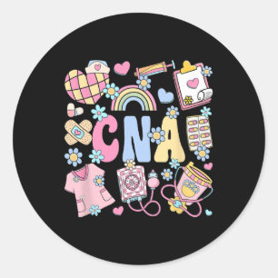 Cna Nurse Stuff Retro zertifiziert Krankenpflege I Runder Aufkleber