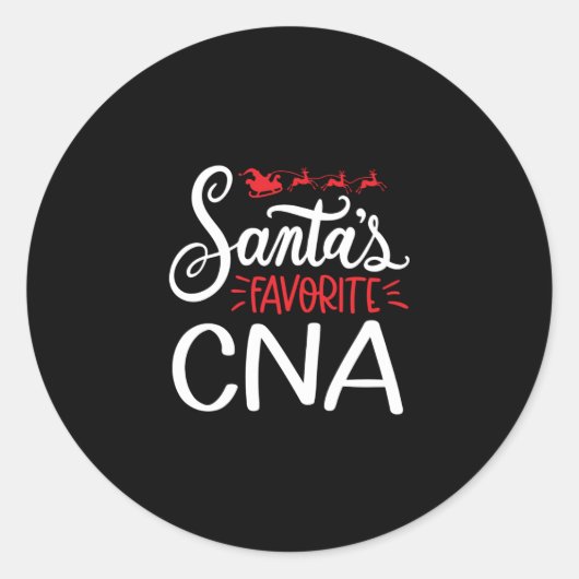 CNA Santas Lieblings-CNA Runder Aufkleber (Vorderseite)