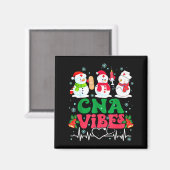 Cna Vibes Nurse Snowman Stethoscope Santa Funny Ch Magnet (Vorderseite/Rückseite)