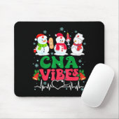 Cna Vibes Nurse Snowman Stethoscope Santa Funny Ch Mousepad (Mit Mouse)