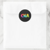 CNA Watercolor Funny Certified Nurse Assistant Runder Aufkleber (Tasche)