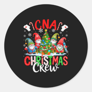 Cna Weihnachts-Crew-Gruppe Gnome Krankenschwestern Runder Aufkleber