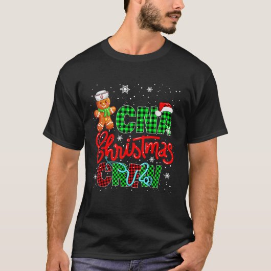 CNA Weihnachtsfeiertage Crew Santa Gingerbrot Kran T-Shirt (Vorderseite)