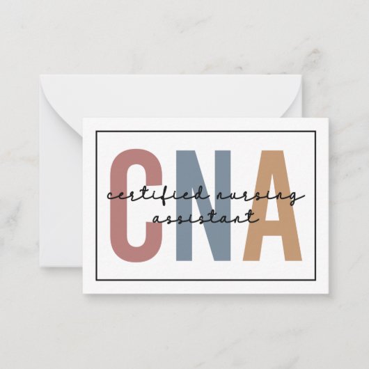 CNA-zertifizierte Assistenzausbildung Mitteilungskarte (Vorderseite)