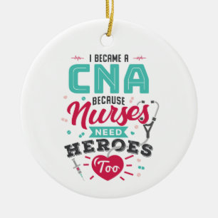 CNA zertifizierte Krankenpflegehelferinnen Keramik Ornament