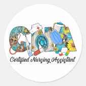 CNA-zertifizierter Krankenpfleger Runder Aufkleber (Vorderseite)