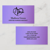 CNA-zertifizierter Krankenpfleger Telefonnummerkarte (Vorne/Hinten)