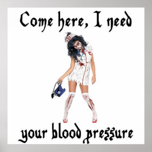 CNA Zombie Nurse, lustiges Poster