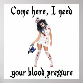 CNA Zombie Nurse, lustiges Poster
