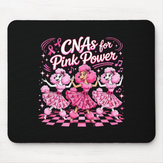 CNAS Pink Power Brustkrebsbewusstsein Retro Mousepad (Vorne)