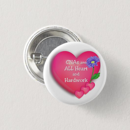 CNAs sind ALLES Herz und fleißig Button (Vorne & Hinten)