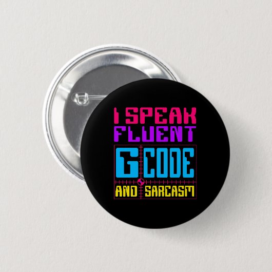 CNC-Machinist Fluent G-Code-Aufkleber Button (Vorne & Hinten)