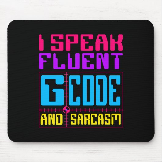 CNC-Machinist Fluent G-Code-Aufkleber Mousepad (Vorne)