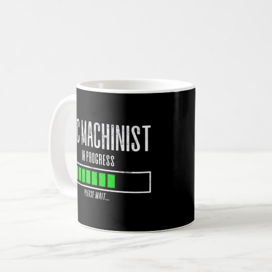 CNC-Machinist im Gange Bitte warten... Kaffeetasse (Vorderseite Links)