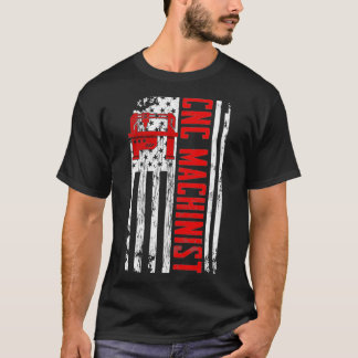 CNC-machinistische amerikanische Flagge T-Shirt