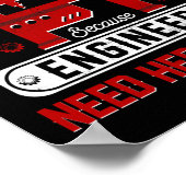 CNC-Maschinen, weil Ingenieure auch Helden brauche Poster (Ecke)