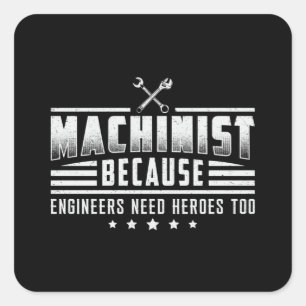 CNC-Maschinentechnik Maschinengeschenkidee Quadratischer Aufkleber