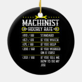 CNC-Maschinisten-Stundenzahl Keramik Ornament (Hinten)