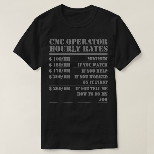 CNC-Operatorstunde setzt das Funny Machinist Progr T-Shirt (Design vorne)