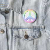CND Peace Symbol Soft Pastell Rainbow auf Weiß Button (Beispiel)