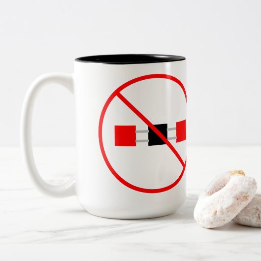 CO2-Emissionen  Zweifarbige Tasse (Mit Donut)