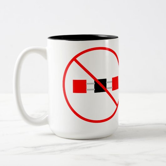 CO2-Emissionen Zweifarbige Tasse (Links)