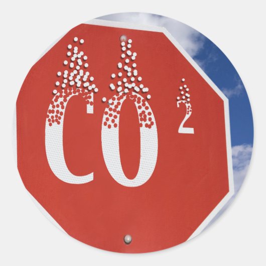 CO2-Footprint Runder Aufkleber (Vorderseite)