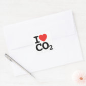 CO2 - I Liebe Kohlendioxid-Aufkleber Quadratischer Aufkleber (Umschlag)