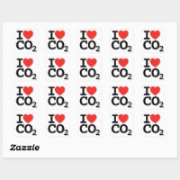 CO2 - I Liebe Kohlendioxid-Aufkleber