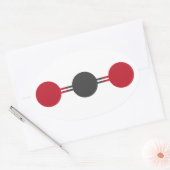 CO2 Molekulare Struktur Ovaler Aufkleber (Umschlag)