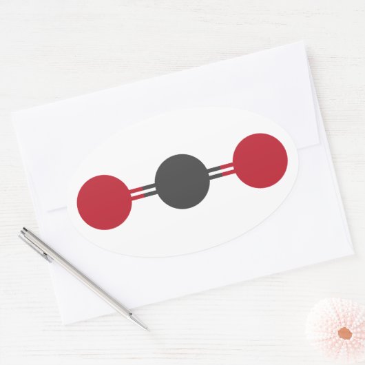 CO2 Molekulare Struktur Ovaler Aufkleber (Umschlag)