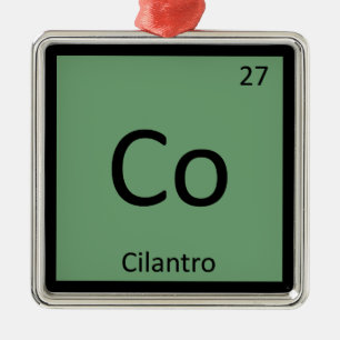 Co - Cilantro Kräuterchemie Periodisches Tabellen Silbernes Ornament