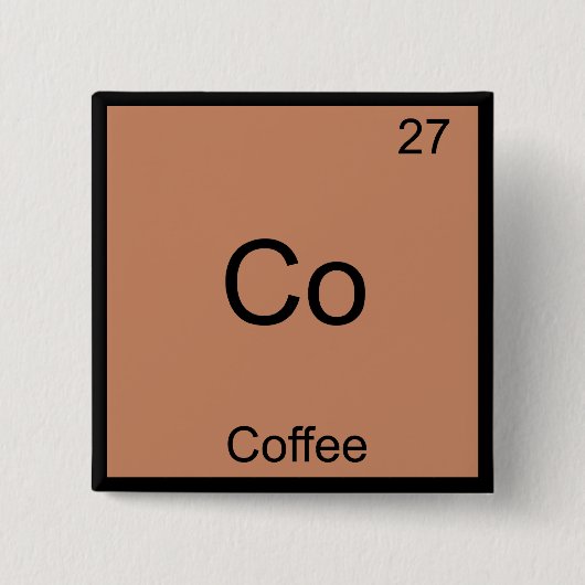 Co-Coffee Chemistry Element Symbol Funny Button (Vorderseite)