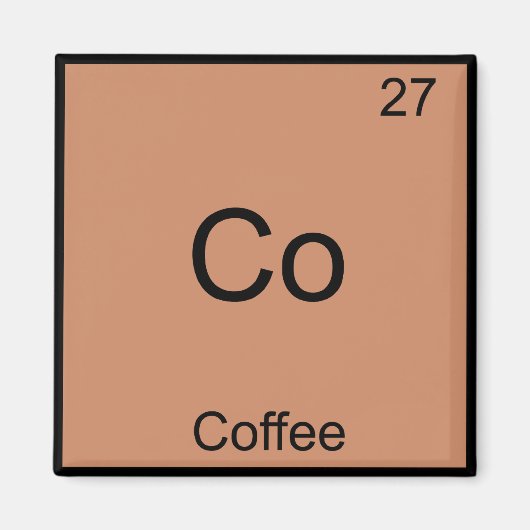 Co-Coffee Chemistry Element Symbol Funny Magnet (Vorne)