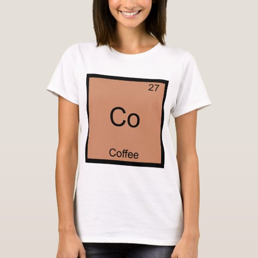 Co-Coffee Chemistry Element Symbol Funny T-Shirt (Vorderseite)