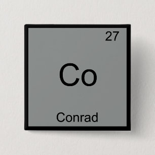 Co - Conrad Lustiges Chemie-Element-Symbol T-Shirt Button