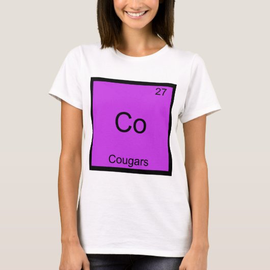 Co-Cougars Funny Element Chemistry Symbol T-Shirt (Vorderseite)