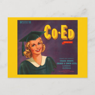 Co Ed Brand Orangen Vintage-Werbung Postkarte
