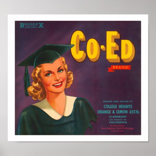 Co-Ed-Markenzeichen Citrus-Label Poster (Vorne)