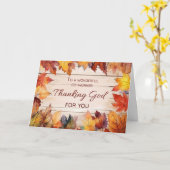 Co-Erntedank danken Gott Autumn Leaves Karte (Gelbe Blume)